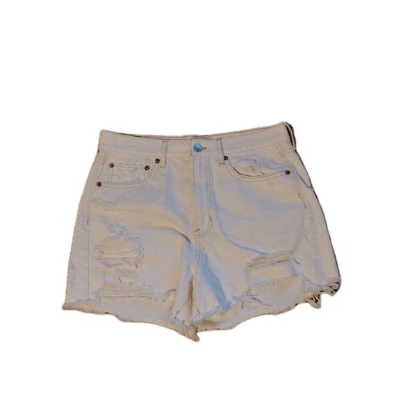 American Eagle Outfitters Pants - American Eagle 90's Boyfriend Shorts Distressed Ripped Frayed White Size 8